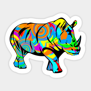 Colorful Rhino Sticker